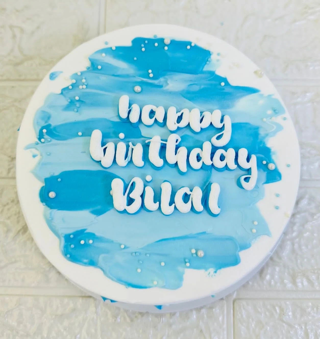 Blue Fresh Cream Cake